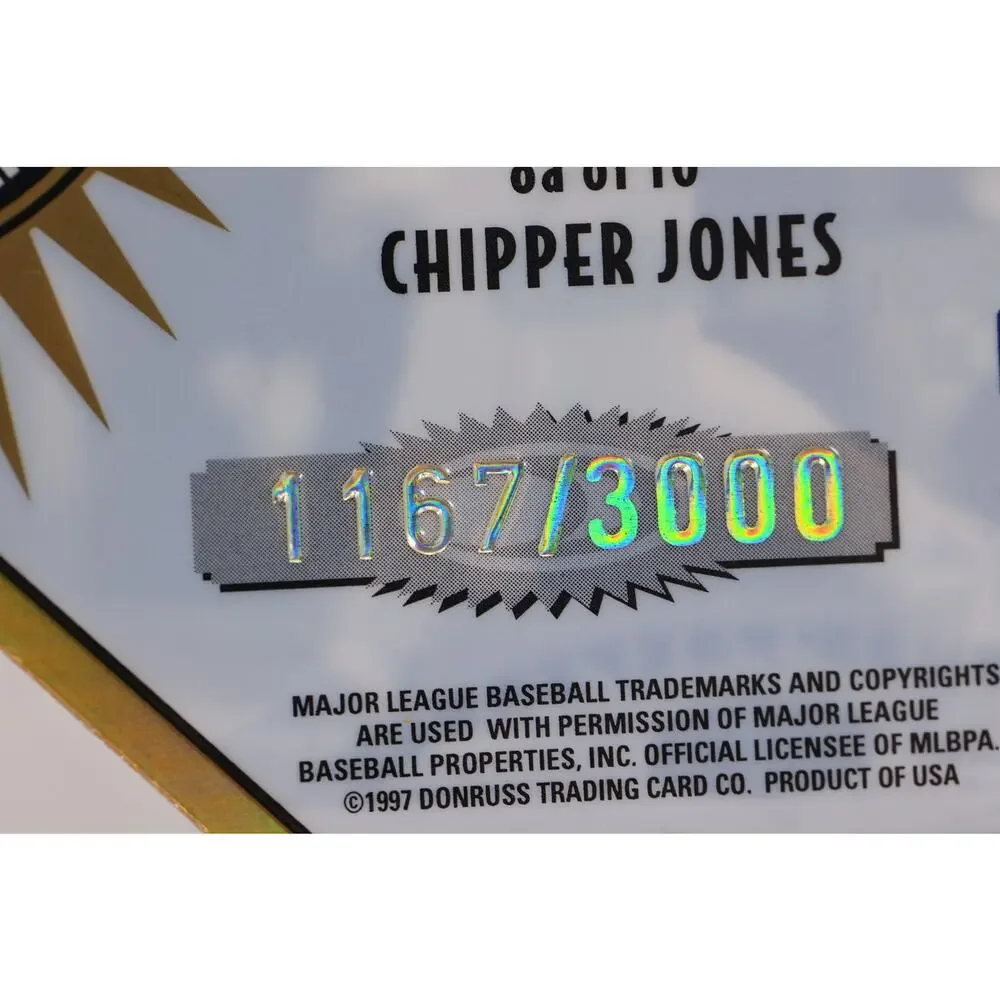 1997 Donruss Preferred X-Ponential Power #8a Chipper Jones /3000 PSA 8 Braves